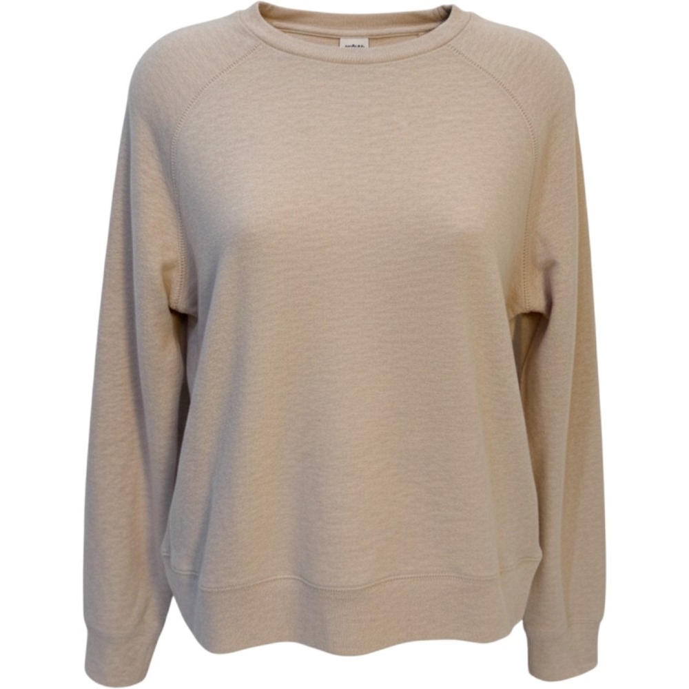 Magaschoni Womens Raglan Sleeve Crewneck Sweatshirt Beige Oatmeal Size XS NWT